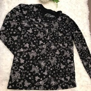 Like New black printed tshirt girls size 7/8